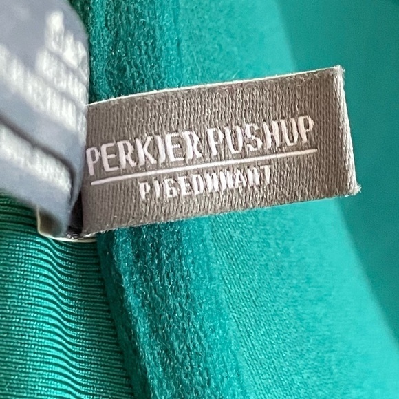 Aerie Perkier Pushup Green Criss Cross Straps Padded Bikini Top - Picture 5 of 9